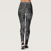 Halloween Zwart en Wit Spinnenweb Leggings (Achterkant)