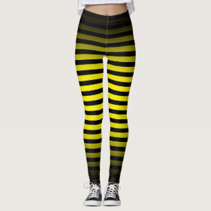 Halloween Zwart geel verticaal strepen ombre Leggings
