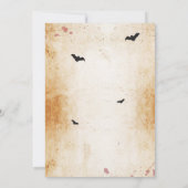 Halloween Zwart Gotisch Spin Lijst Party Invite Kaart (Achterkant)