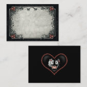 Halloween Zwart & Grijs Rode Rozen BLANK Place Car Plaatskaartje (Voorkant / Achterkant)