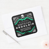 Halloween Zwart Groen & Wit Drink of Behandel Labe Vierkante Sticker (Envelop)