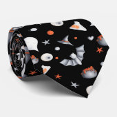 Halloween zwart heks geesten patroon stropdas (Opgerold)