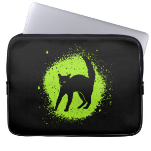 Halloween Zwart Kat Bijgeloof Scaredy Katten Laptop Sleeve
