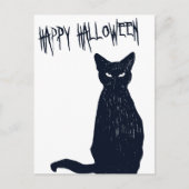 Halloween Zwart Kat Briefkaart Silhouet (Voorkant)