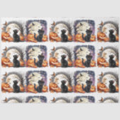  Halloween Zwart Kat Decoupage Tissue Paper Tissuepapier (Voorkant)