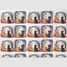  Halloween Zwart Kat Decoupage Tissue Paper Tissuepapier