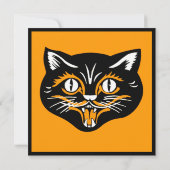 Halloween Zwart Kat Gezicht Partij Kaart (Achterkant)
