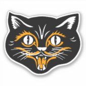  Halloween Zwart Kat Glimlachend Gezicht Sinaasapp Sticker (Voorkant)