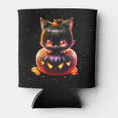 Halloween Zwart Kat Pompoen Nacht Horror Eng Blikjeskoeler (Voorkant)