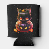 Halloween Zwart Kat Pompoen Nacht Horror Eng Blikjeskoeler (Achterkant)