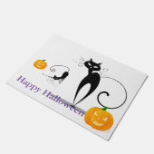 Halloween Zwart Katten & Pompoenen Deurmat (Schuin)
