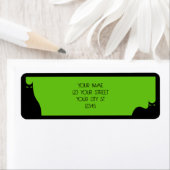 Halloween Zwart Katten Spooky Ogen Groen Schattig  Etiket (Insitu)