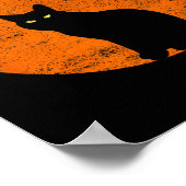  Halloween Zwart Kattenkostuum Retro Moon Cat Poster (Hoek)