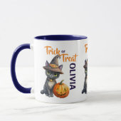 Halloween zwart kattenkrik o lantaarn trick or tre mok (Links)