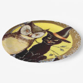 Halloween zwart kattenuil feest Papieren Bordje (Gekanteld)