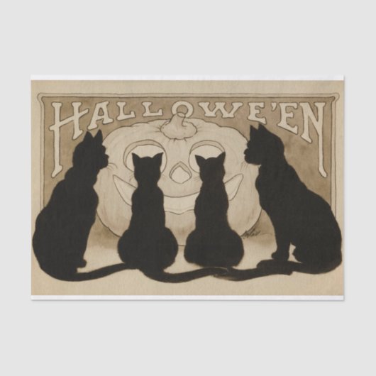Halloween zwart kattepartijweefsel Tissuepapier (Voorkant)