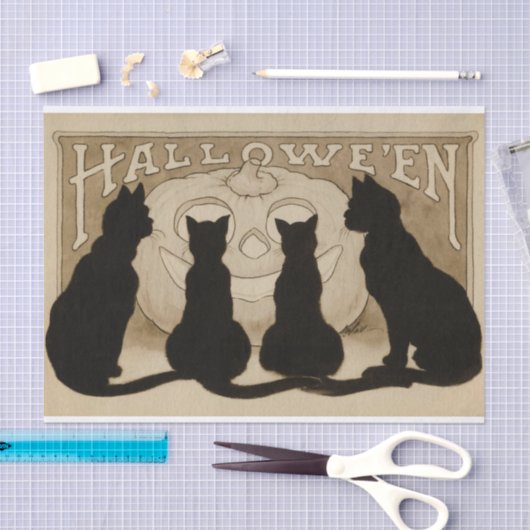  Halloween zwart kattepartijweefsel Tissuepapier (Craft)
