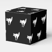 Halloween zwart katzwart-wit patroon bedankdoosjes (Voorkant Zijde)