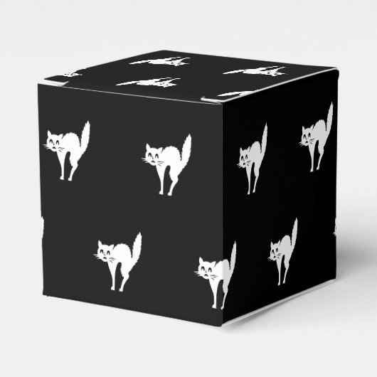 Halloween zwart katzwart-wit patroon bedankdoosjes (Voorkant Zijde)