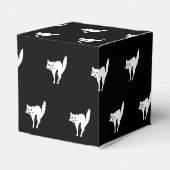 Halloween zwart katzwart-wit patroon bedankdoosjes (Achterkant)