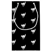 Halloween zwart katzwart-wit patroon klein cadeauzakje (Achterkant)