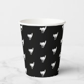 Halloween zwart katzwart-wit patroon papieren bekers (Achterkant)