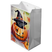 Halloween zwart kitten heks Pet pompoen geschenkza Medium Cadeauzakje (Achterkant Gekanteld)