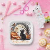 Halloween zwart kitten Kinder partij papier Bord (Feest)