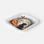 Halloween zwart kitten Kinder partij papier Bord (Gebogen)