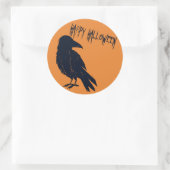 Halloween zwart kraai silhouet Sinaasappel Sticker (Tas)