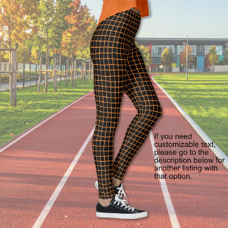 Halloween - Zwart met oranje netstructuur - GEEN T Leggings