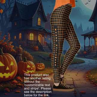 Halloween - Zwart met oranje netting TEXT OPTIE Leggings