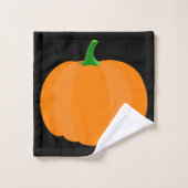Halloween Zwart met Pompoenen Bad Handdoek Set (Wasdoekje)