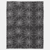HALLOWEEN ZWART MET WITTE SPINNENWEBBEN FLEECE DEKEN (Voorkant)