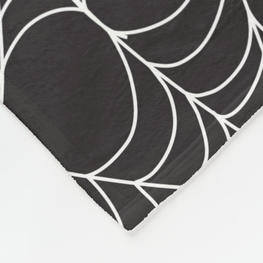 HALLOWEEN ZWART MET WITTE SPINNENWEBBEN FLEECE DEKEN (Hoek)