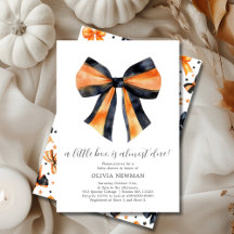 Halloween Zwart Oranje Coquette Boog Baby Shower