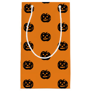Halloween zwart oranje jack o lantaarn patroon cut klein cadeauzakje