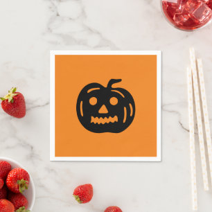 Halloween zwart oranje jack of lantaarnspookpapier servet