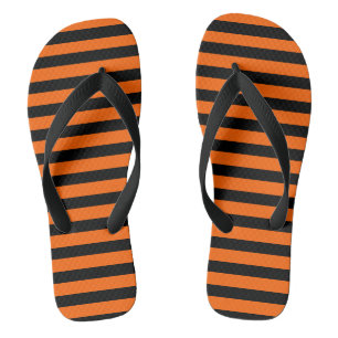 Halloween Zwart & Oranje Teenslippers