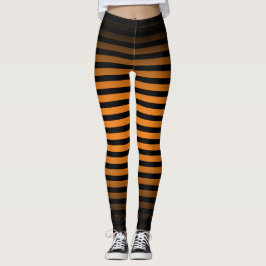 Halloween Zwart oranje verticale strepen ombre Leggings