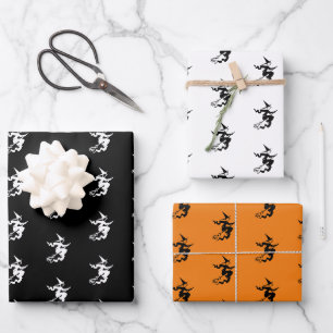 Halloween zwart oranje wit witwitwitwitwitpatroon inpakpapier vel