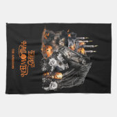 Halloween zwart Paard zwart Kat spooky Theedoek (Horizontaal)