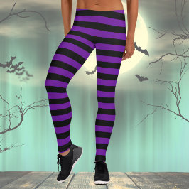 Halloween zwart & Paarse heksenkostuum Leggings