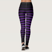 Halloween Zwart paarse verticale strepen ombre Leggings (Achterkant)