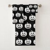 Halloween Zwart Pompoenen Patroon Spooky Scary Bad Handdoek (Insitu)