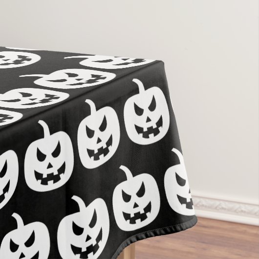 Halloween Zwart Pompoenen Patroon Spooky Scary Tafelkleed (Voorbeeld)