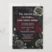 Halloween zwart Roos gotische bruiloft uitnodiging (Voorkant)