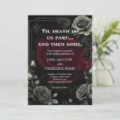 Halloween zwart Roos gotische bruiloft uitnodiging (Staand voorkant)