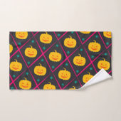 Halloween Zwart Roze Minimal Patroon Bad Handdoek (Handdoek)