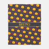 Halloween Zwart Roze Minimal Patroon Fleece Deken (Voorkant)